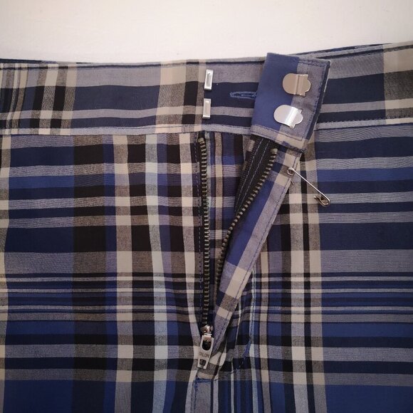 G.H. Bass & Co. Ladies Lightweight Size 14 Blue/Grey/Tan Plaid Skirt - Picture 4 of 8